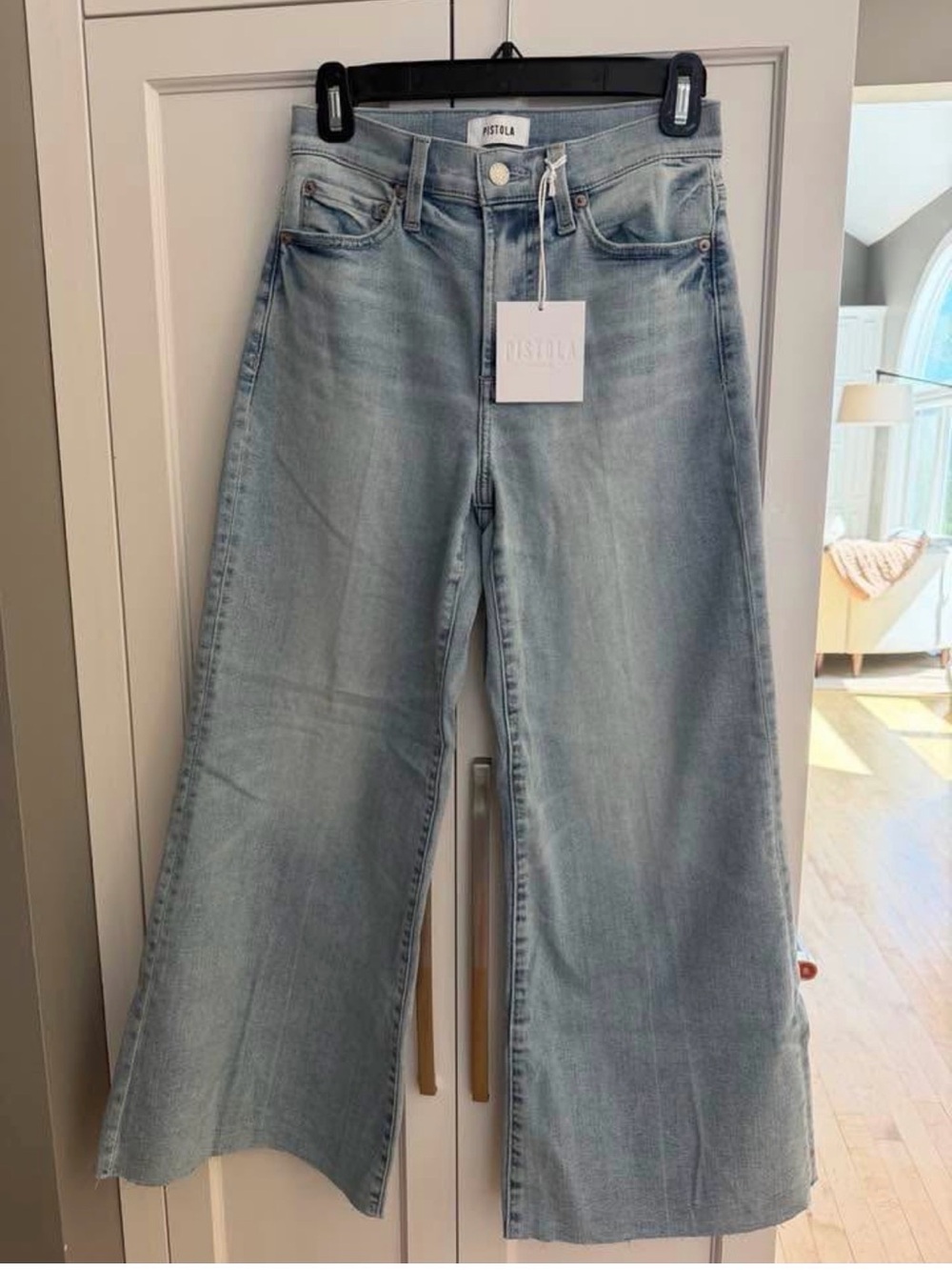 Pistola Izzy Crop Wide Leg Jeans. Smoke Free Home.